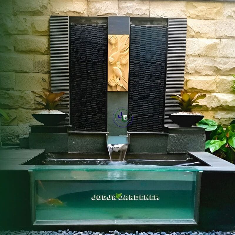 pembuatan kolam koi kaca